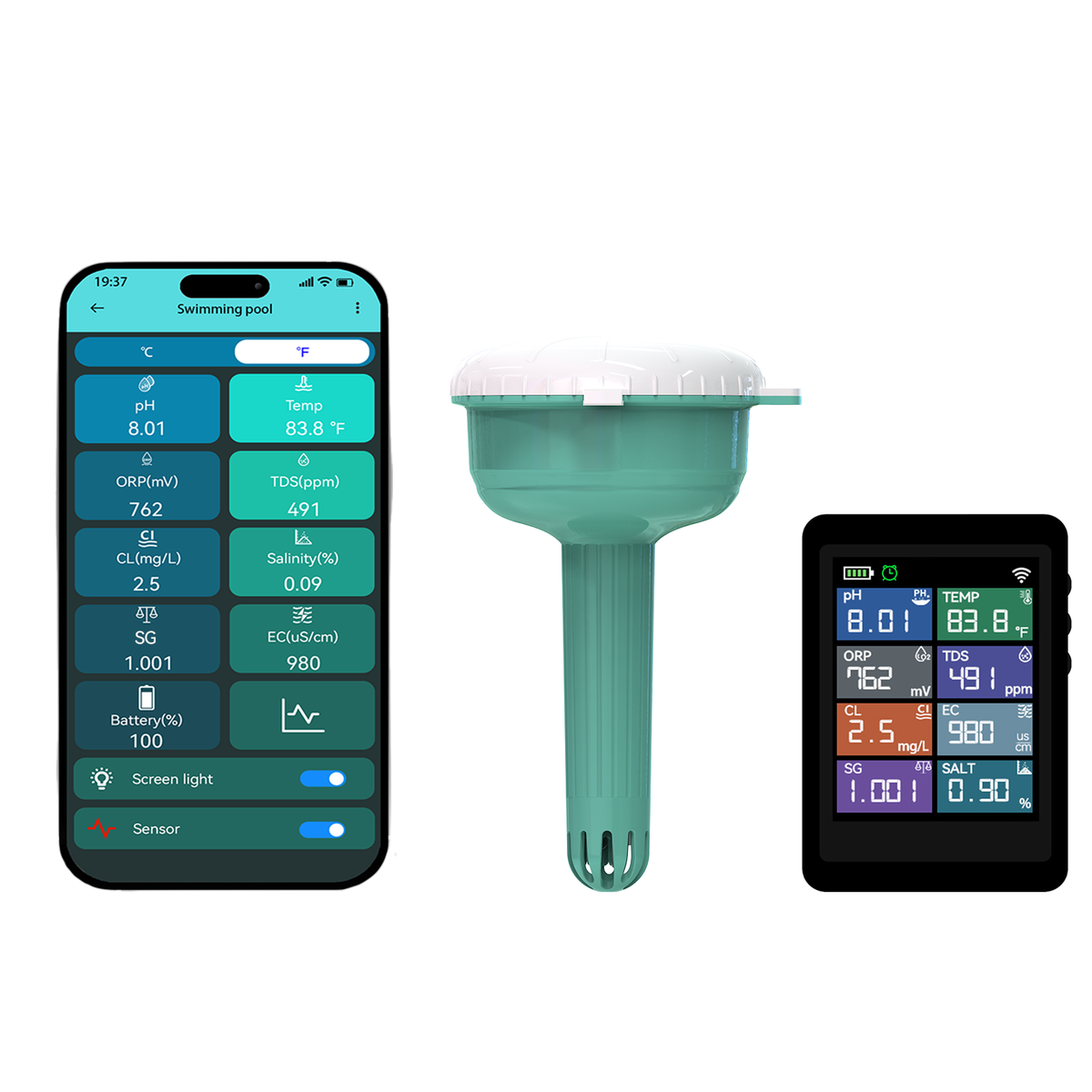 8-in-1 LoRa Smart Pool Water Monitor