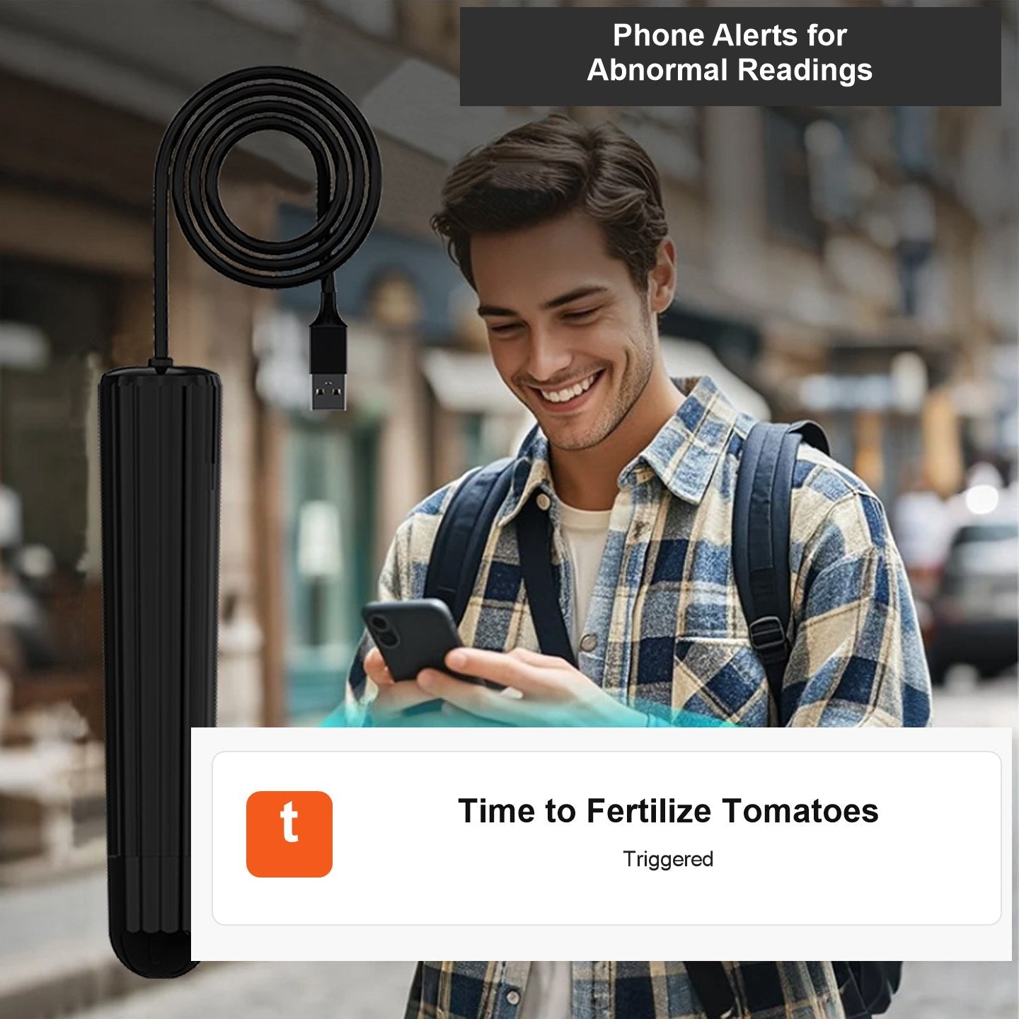 Rovynel HY485 phone alerts for abnormal hydroponic readings